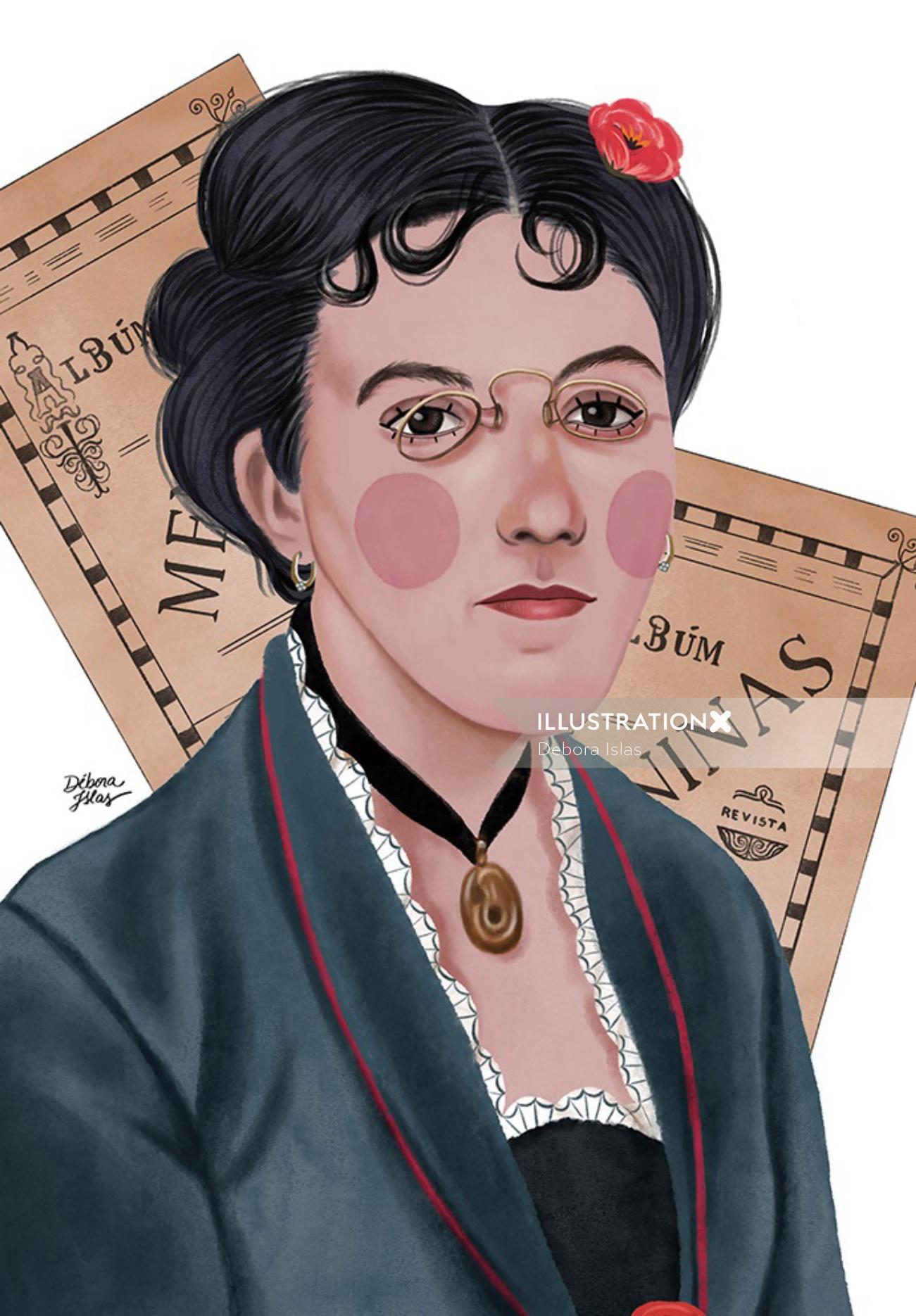 Portrait of Anália Franco was a Brazilian educator