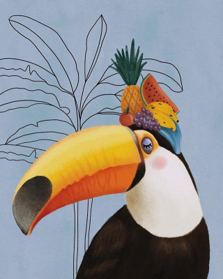 Retrato do pássaro tucano Toco