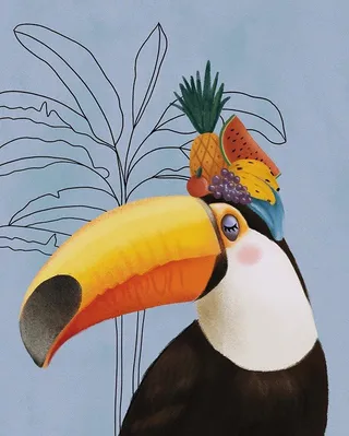 Portraiture of Toco toucan bird