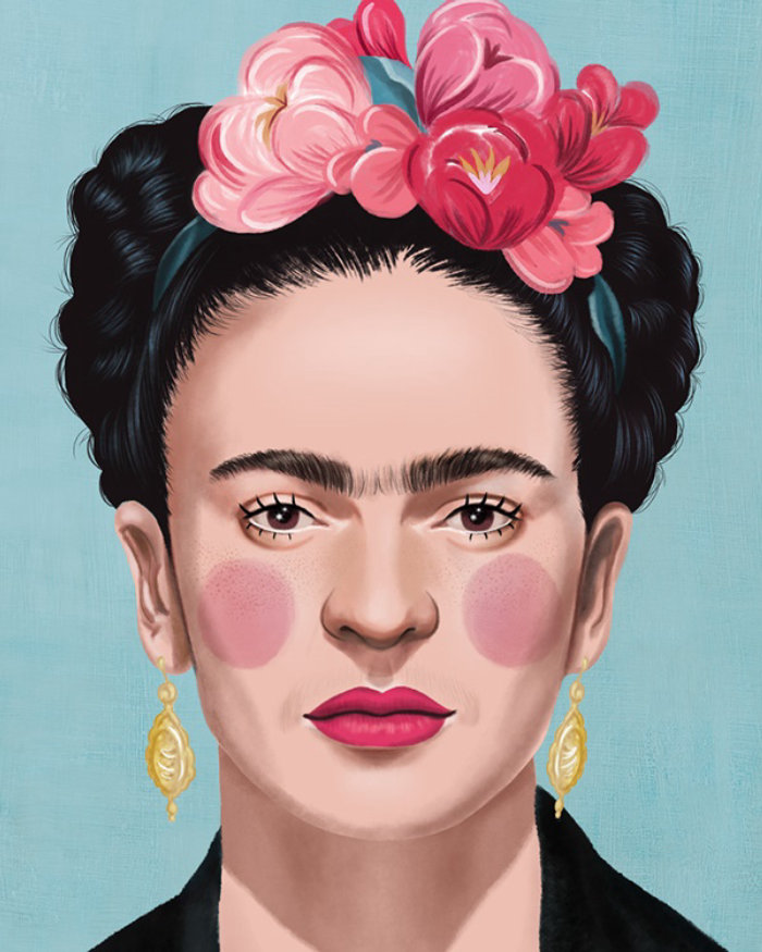Ilustração do retrato de Frida Kahlo