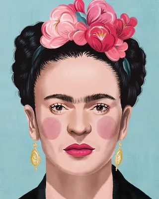 Ilustra??o de retrato de Frida Kahlo