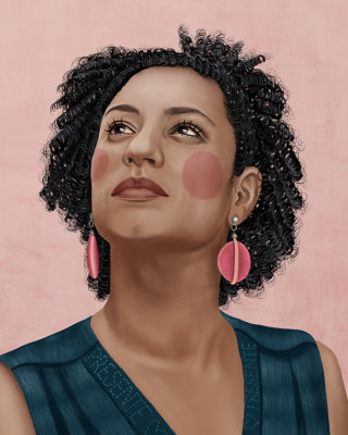 Ilustración de retrato de Marielle Franco