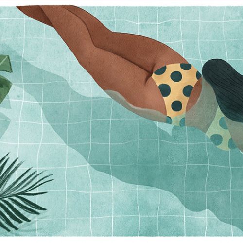 woman swimming in a pool