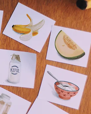 Smoothies ingredients painting 