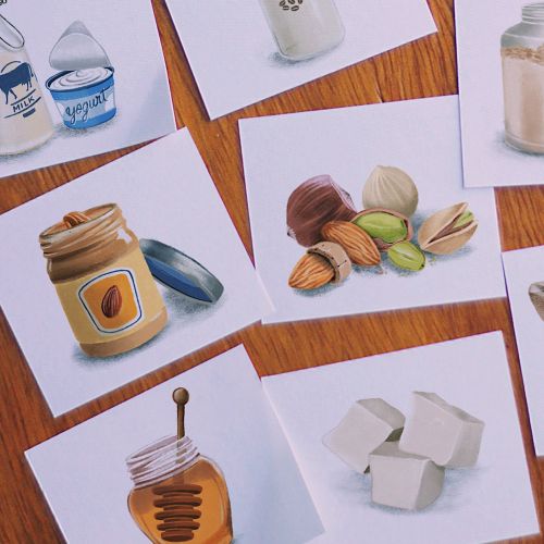 Food and drink painting on a paper
