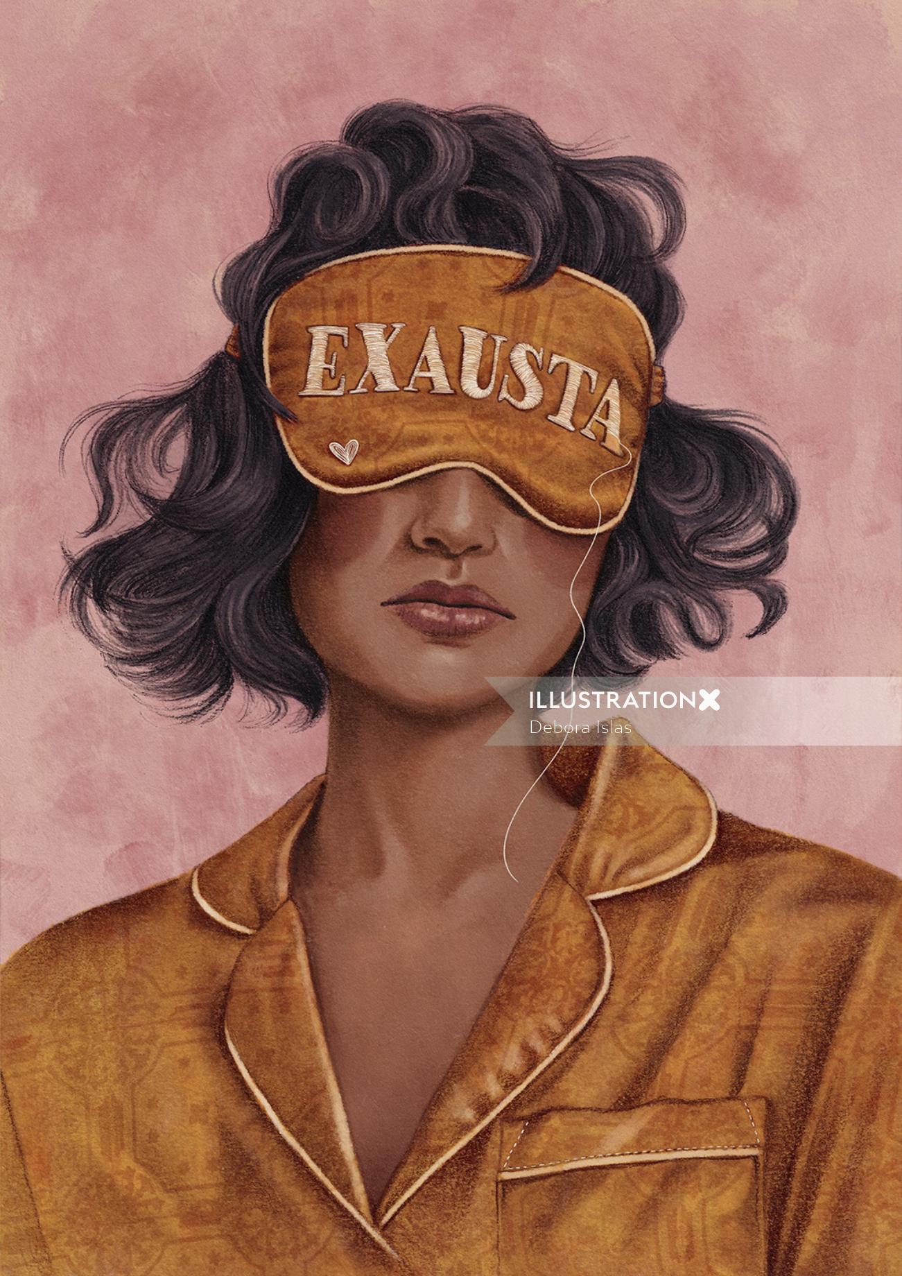 Blindfolded lady shown in a portrait