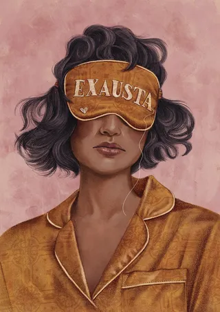 Blindfolded lady shown in a portrait