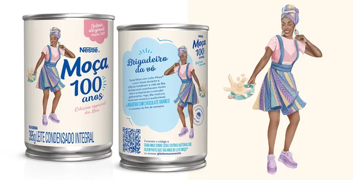 Mococa condensed milk 100 years packaging illustration by Debora Islas
