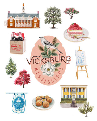 Diseño de mapa alimentario de Vicksburg, Mississippi