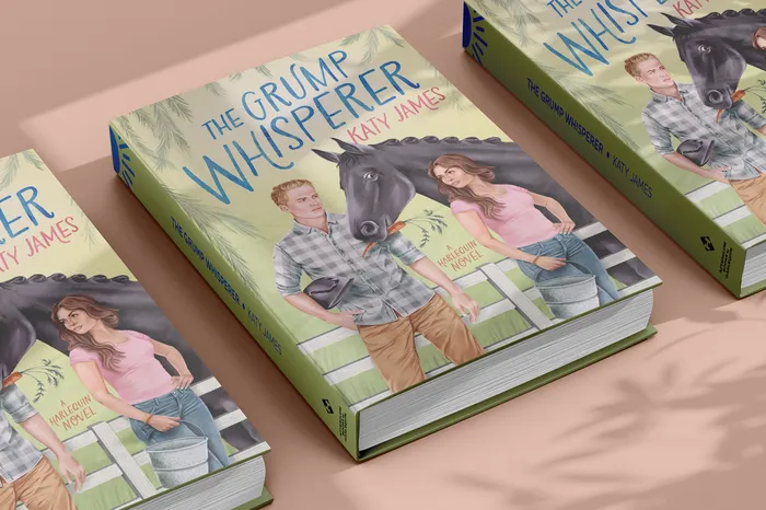 Design da capa do romance "The Grump Whisperer"