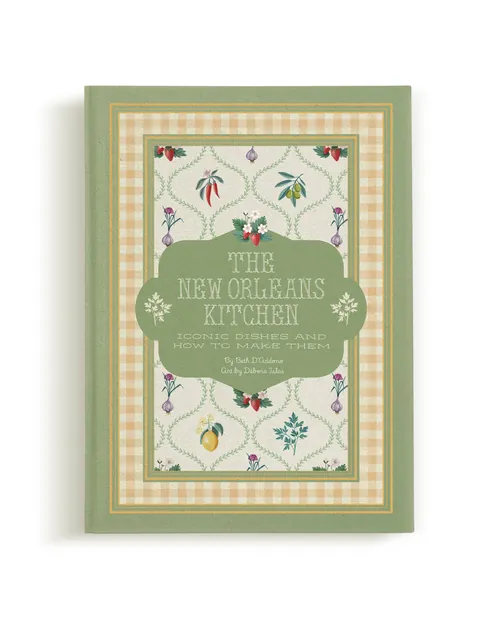 The New Orleans Kitchen cookbook cover with vegetable illustrations