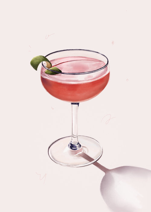 Illustration of Strawberry Cocktail
