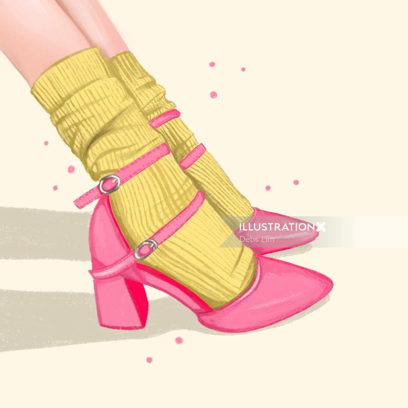 Ilustração de sapato declaração pop