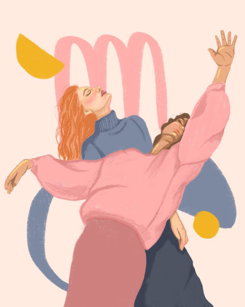Two best friends dancing pop illustration
