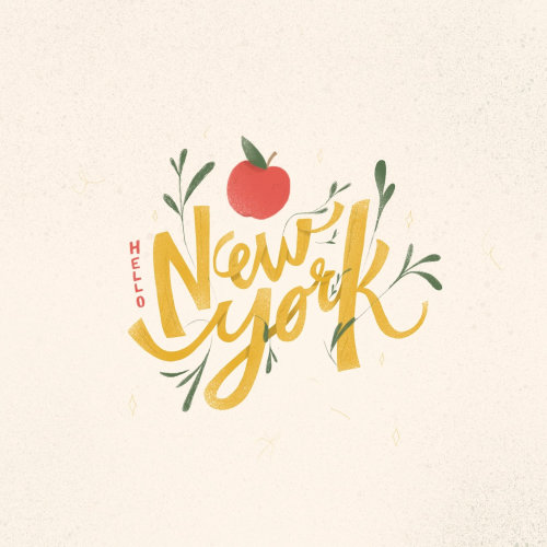 New york lettering illustration
