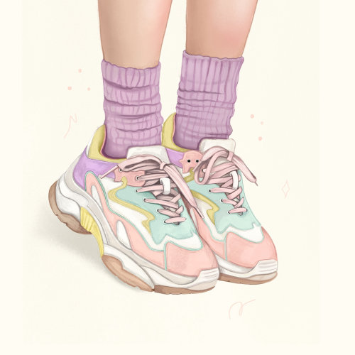 Sketch of Paster sneakers
