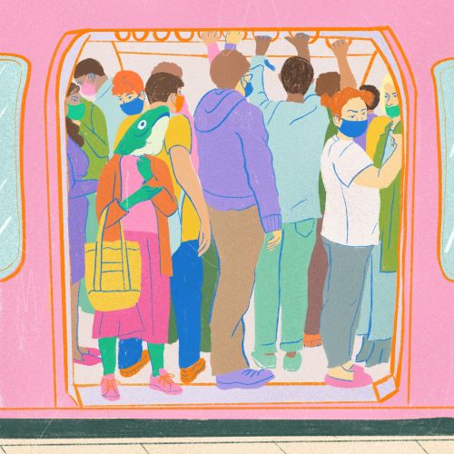 People travelling in train