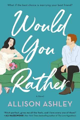 Book cover of Would You Rather featuring a woman and man sitting and talking, artist Debs Lim