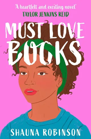 Illustrated woman with green headband on pink background by Debs Lim