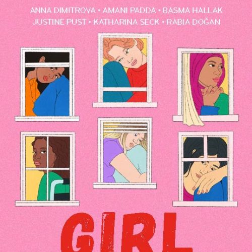 Illustration of six diverse women viewed through colorful windows