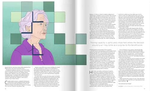 Debs Lim Illustration einer älteren Frau in einem Artikel der Financial Times