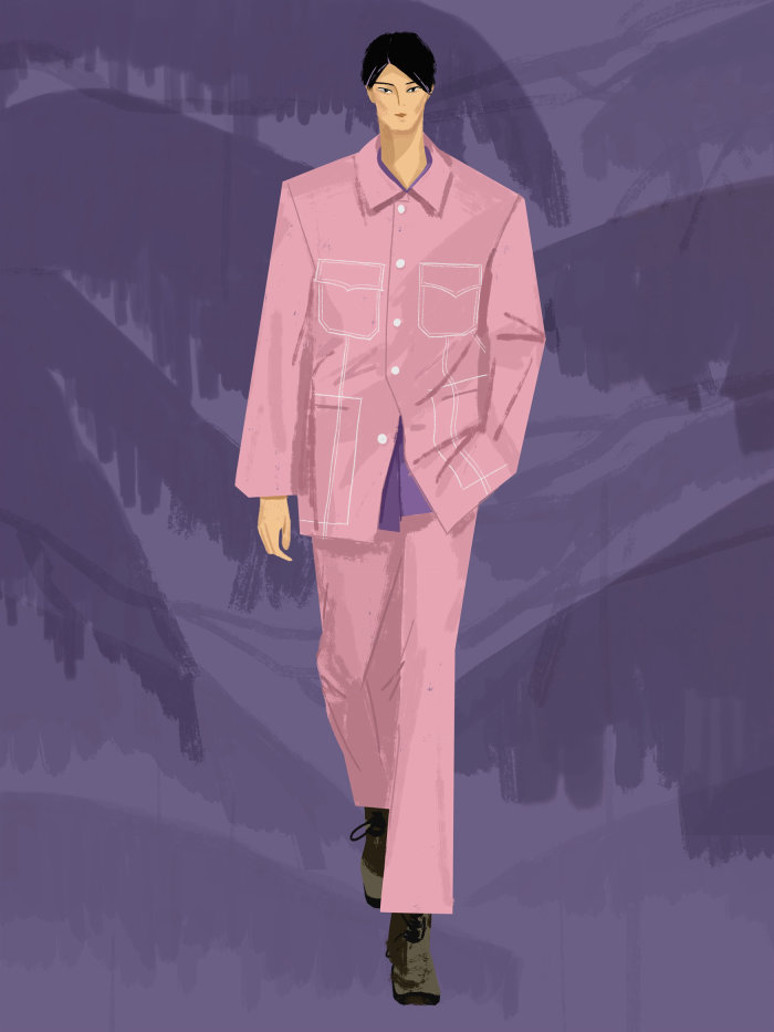 现代每周时尚杂志的时装插画