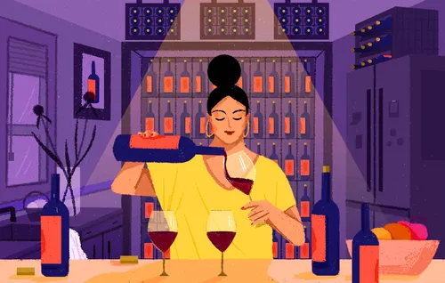 Character design of Bartender girl 