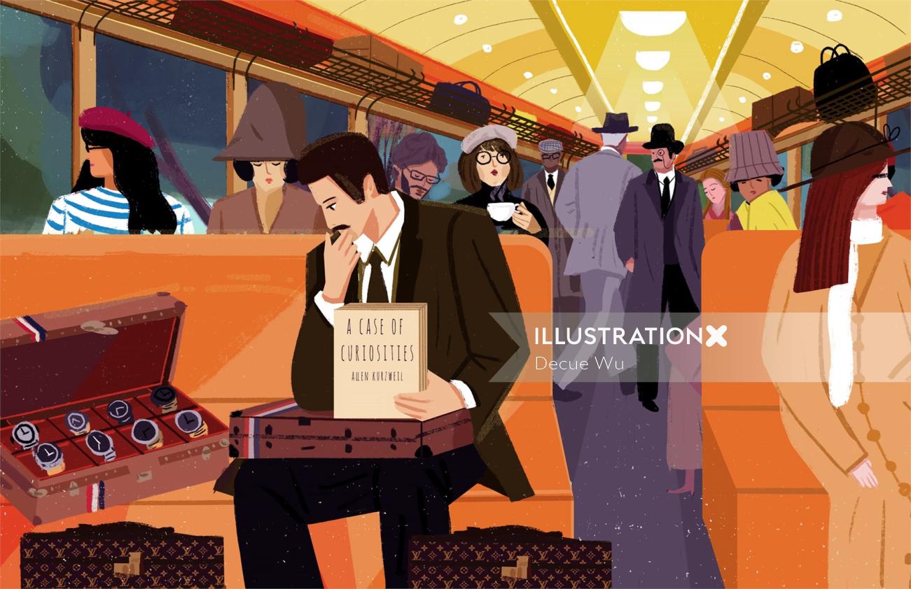 Wold wide traveling editorial illustration