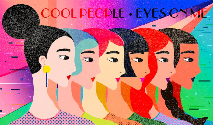 Fashion illustration of cool people eyes on me for Vogue China