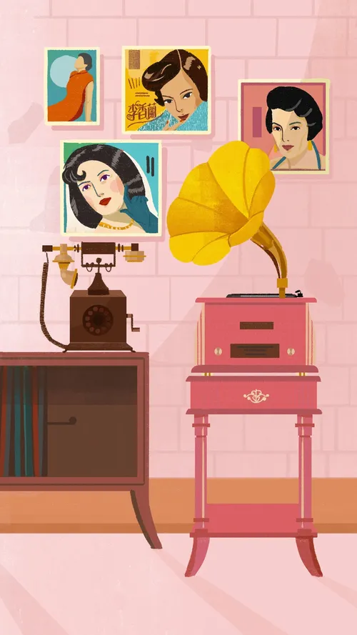 Illustration of Female singer Li Xianglan for Airborne 