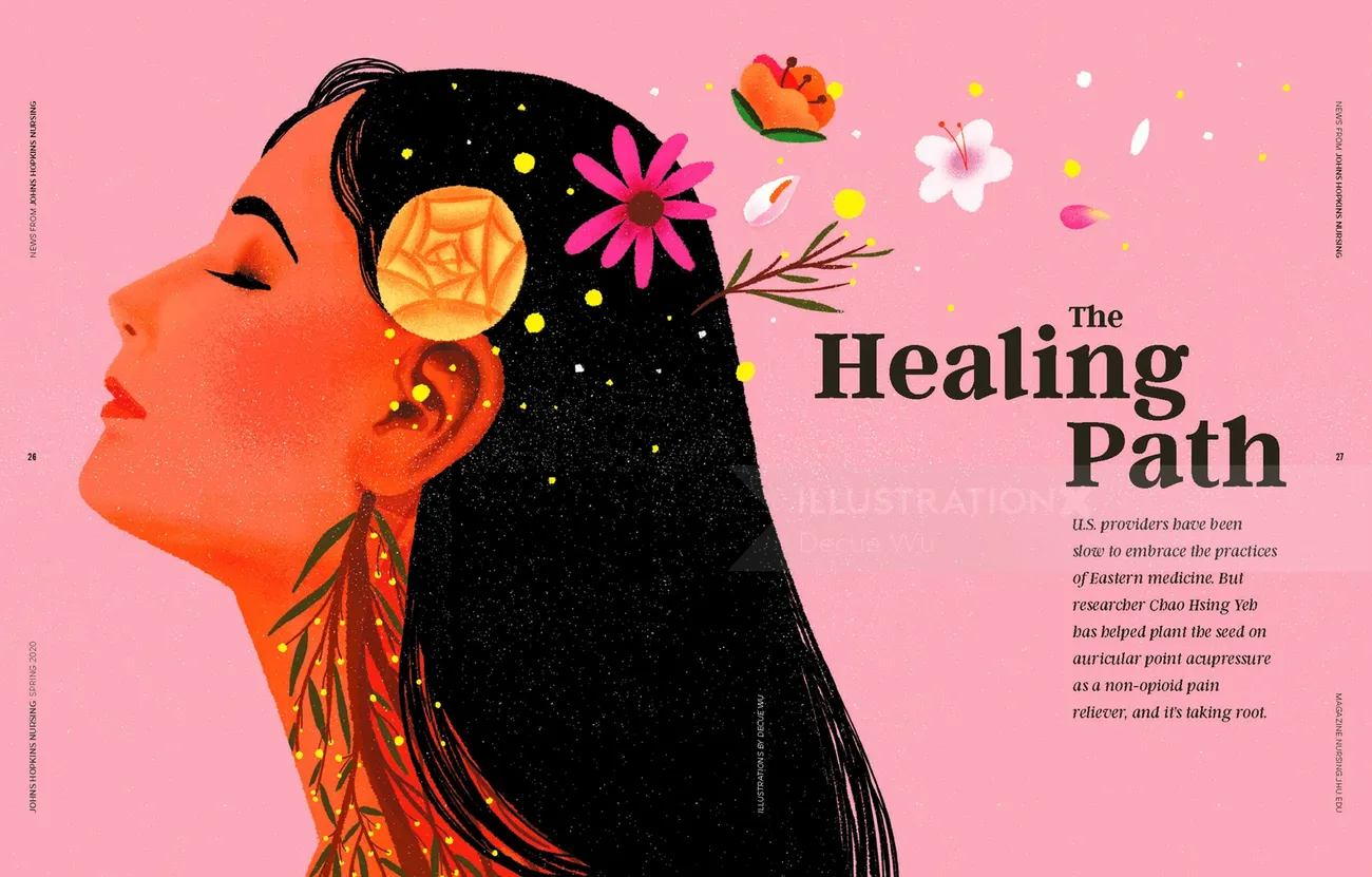 Editorial illustration on paths to pain relief