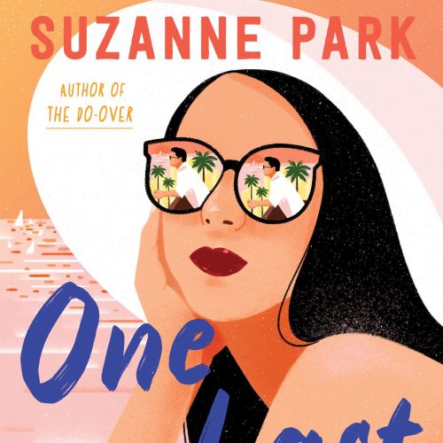 Book cover showing woman wearing sunglasses reflecting palm trees
