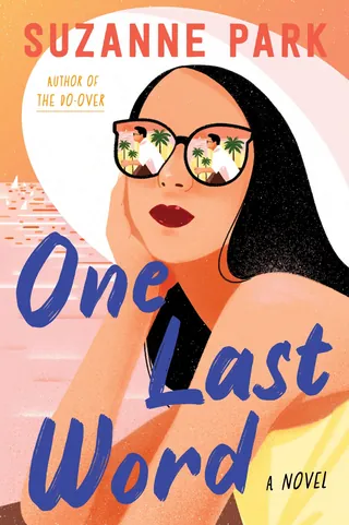 Book cover showing woman wearing sunglasses reflecting palm trees