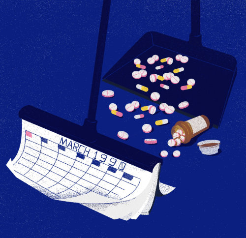 Medicine on time illustration by Decue Wu