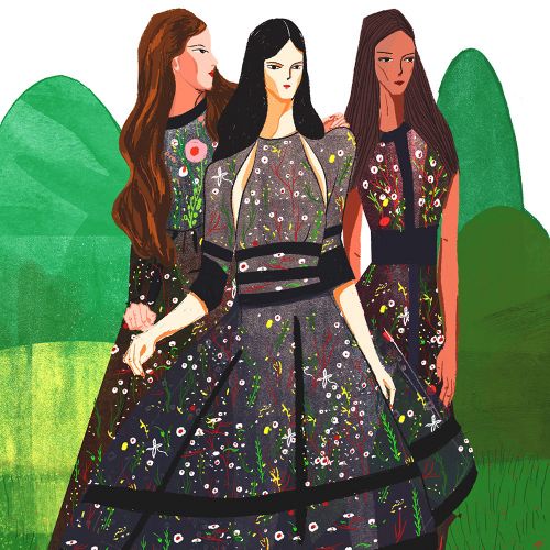 An illustration of women dressing