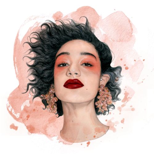 Painting of a girl with big earrings