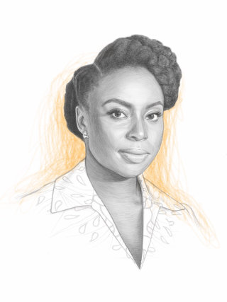 Pencil portrait of Chimamanda Ngozi Adichie