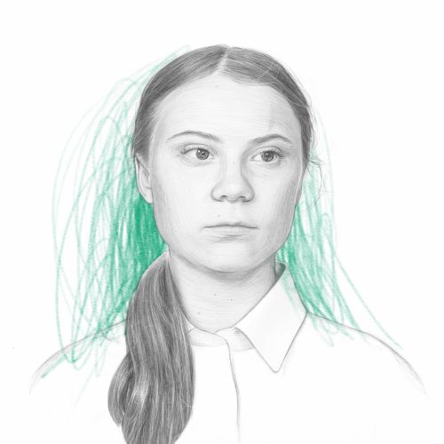 Snapshot of a Swedish activist, Greta Thunberg