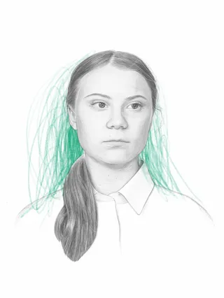 Snapshot of a Swedish activist, Greta Thunberg