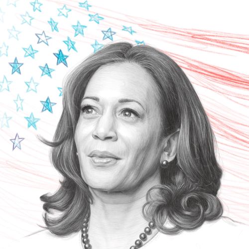 Self-created portrait of Kamala Harris