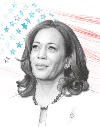 Self-created portrait of Kamala Harris