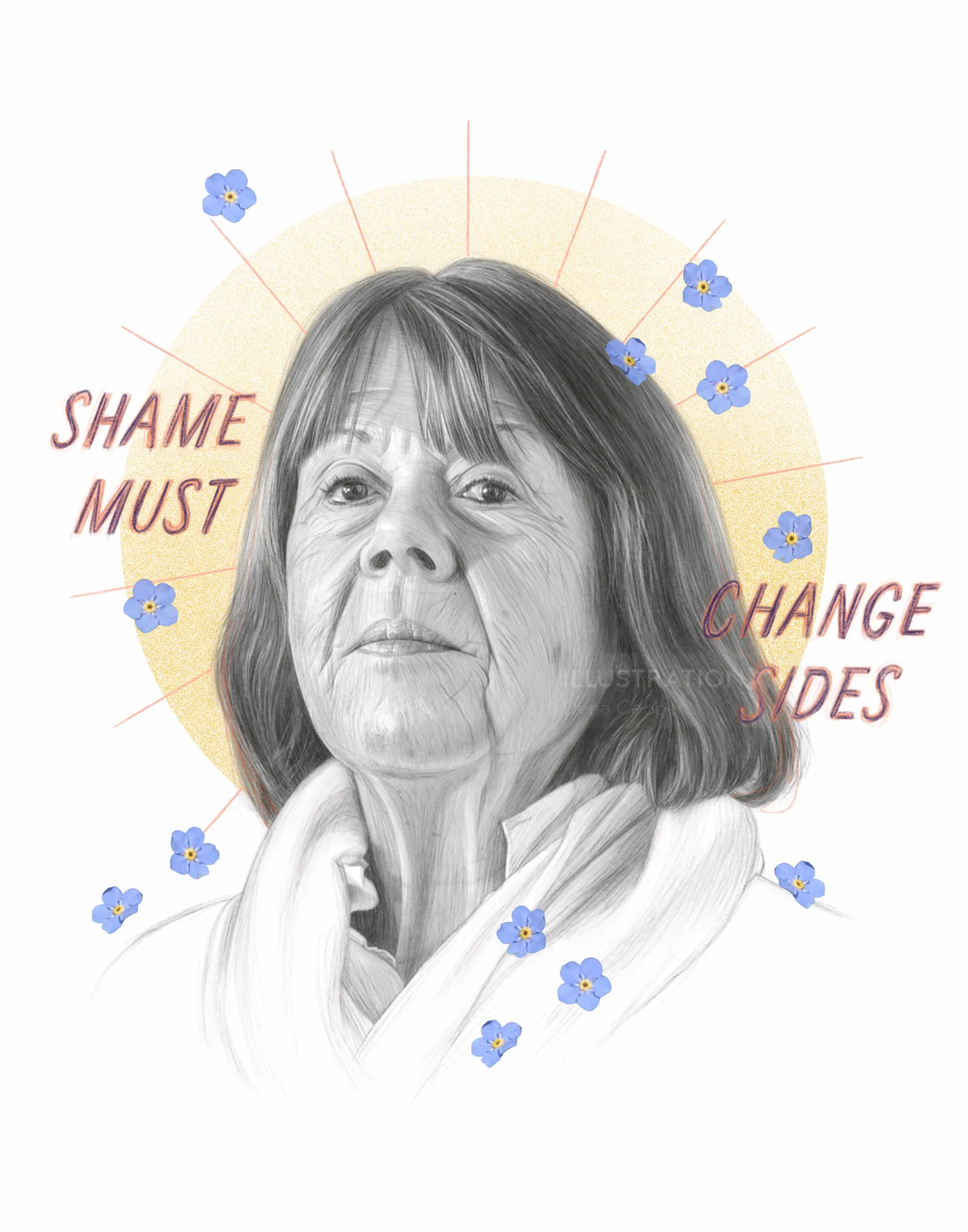 Artistic rendering of Gisèle Pelicot