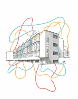 Concept art of Bauhaus architecture in Germany