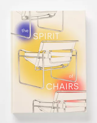 Book cover with Bauhaus-inspired Wassily chair illustrations