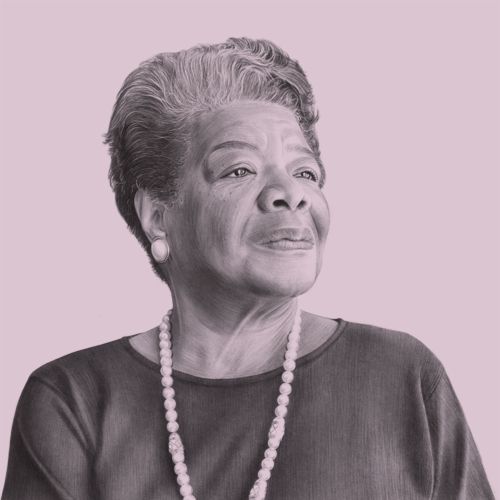 Portrait of Maya Angelou looking thoughtfully to the side