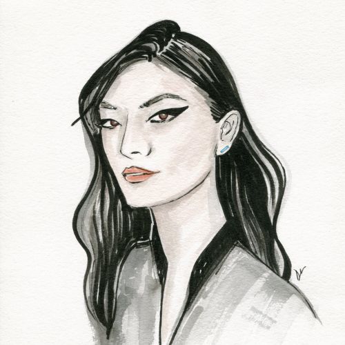 Live Event drawing of woman potrait
