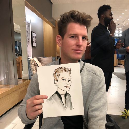 Live Event drawing of young man
