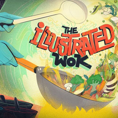 the illustrated wok design and artwork