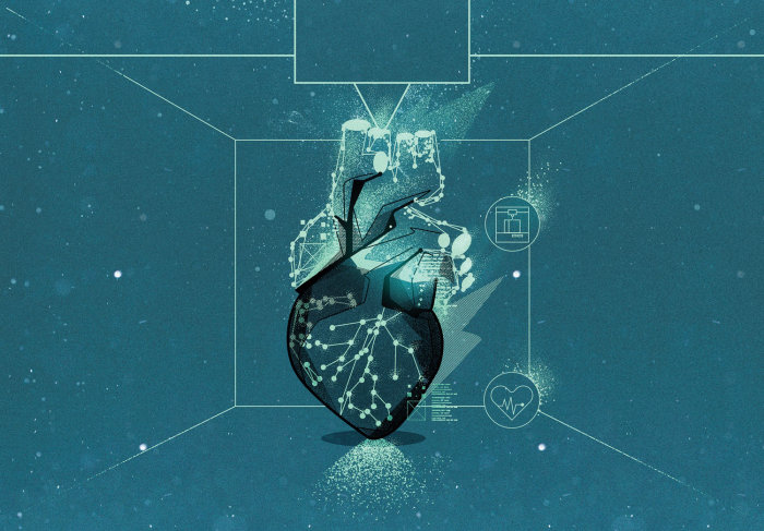 将来のホログラムの医療心臓