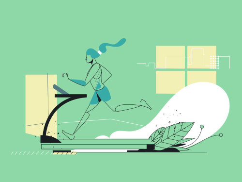 running on treadmill to live well